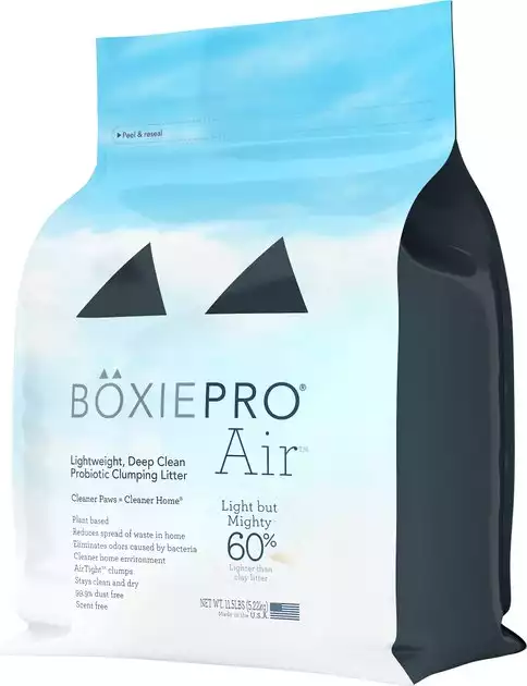 BoxiePro Air Lightweight Deep Clean Probiotic Unscented Clumping Cat Litter