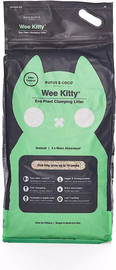 Rufus & Coco Wee Kitty Eco Plant Unscented Clumping Tofu Cat Litter