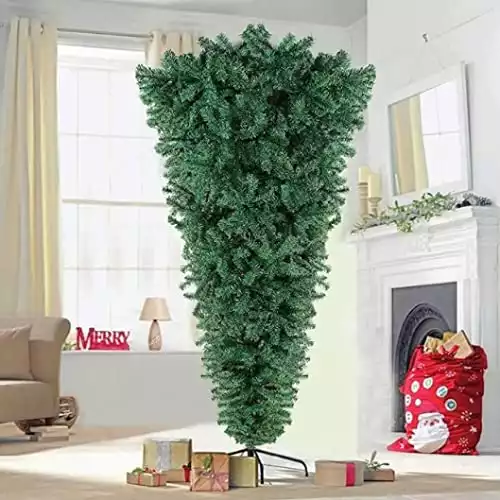 Upside-Down Artificial Christmas Tree