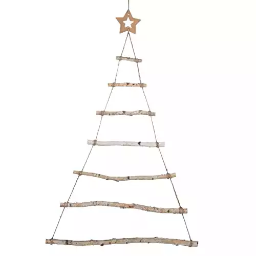 Christmas Tree Ornament Wooden Branch Ladder