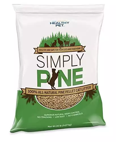 Simply Pine Natural Wood Non-Clumping Cat Litter Pellets