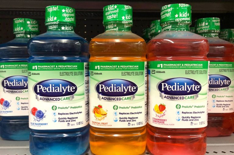 Pedialyte on shelf