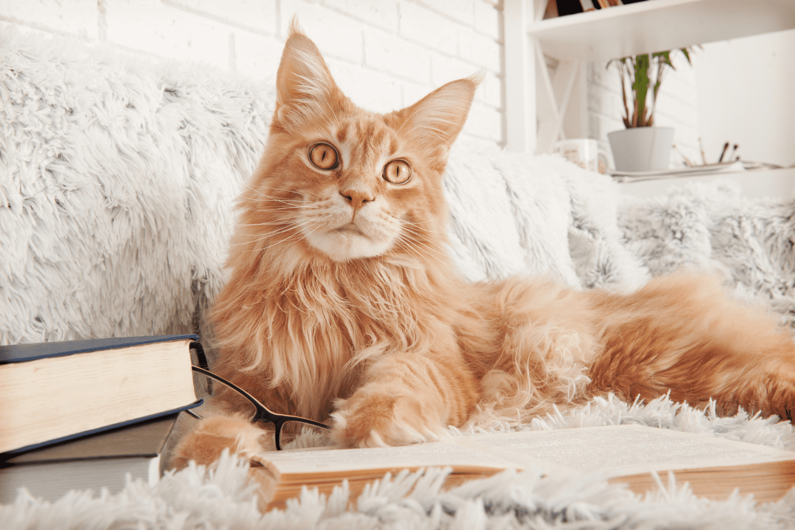 Orange Tabby Maine Coon Cat