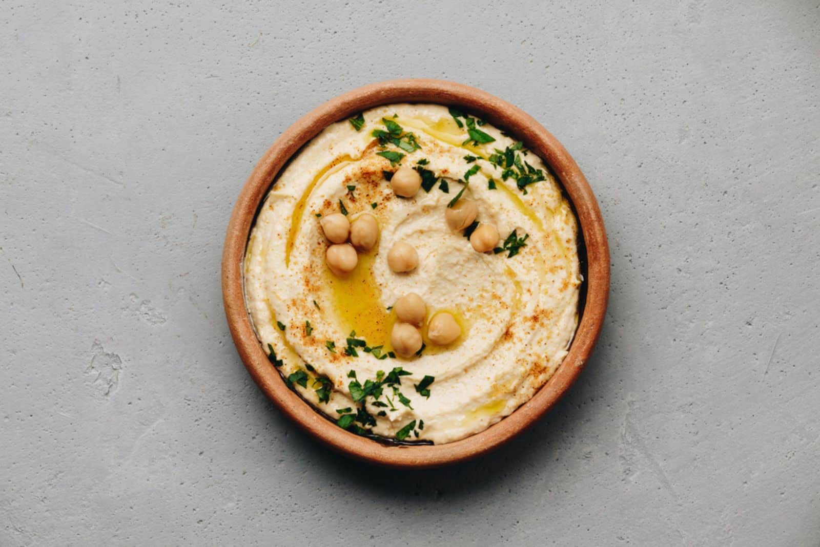 Large bowl of homemade hummus