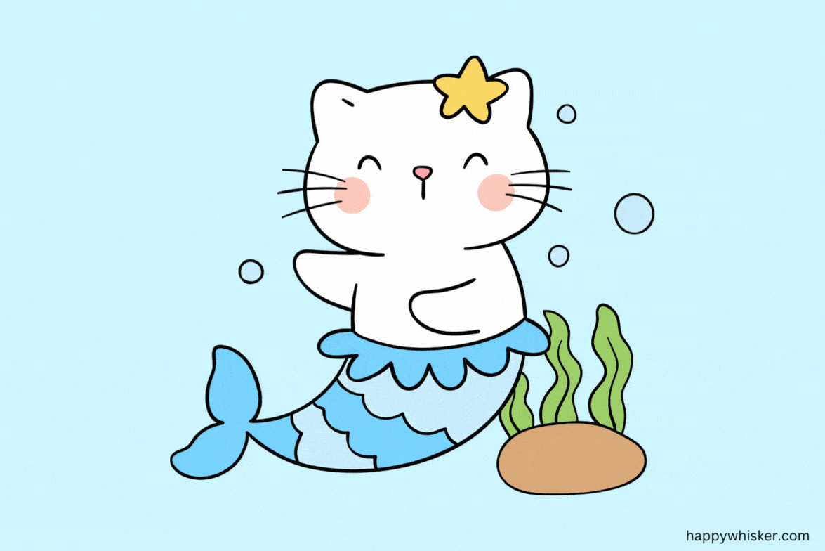 cat in the water