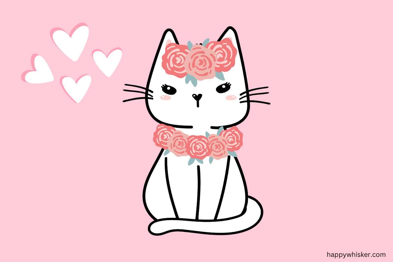 cute cat with roses