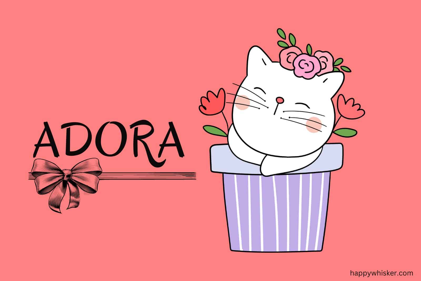 cute pink cat illustration