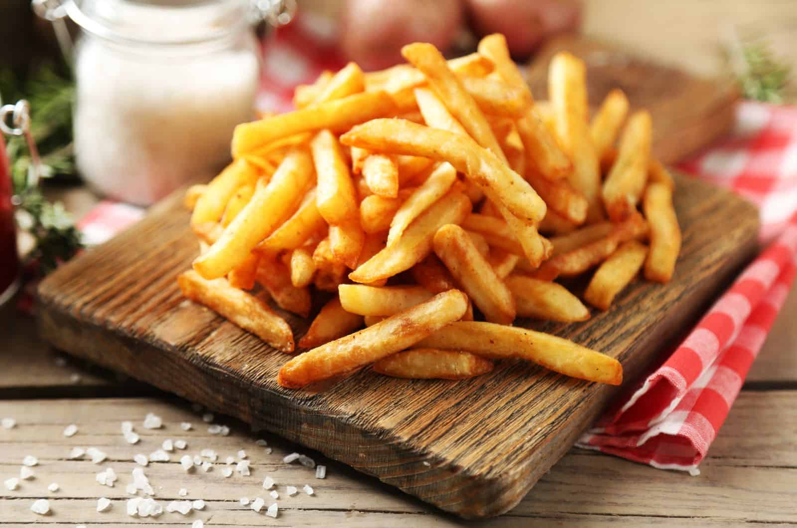 fries on cutting board
