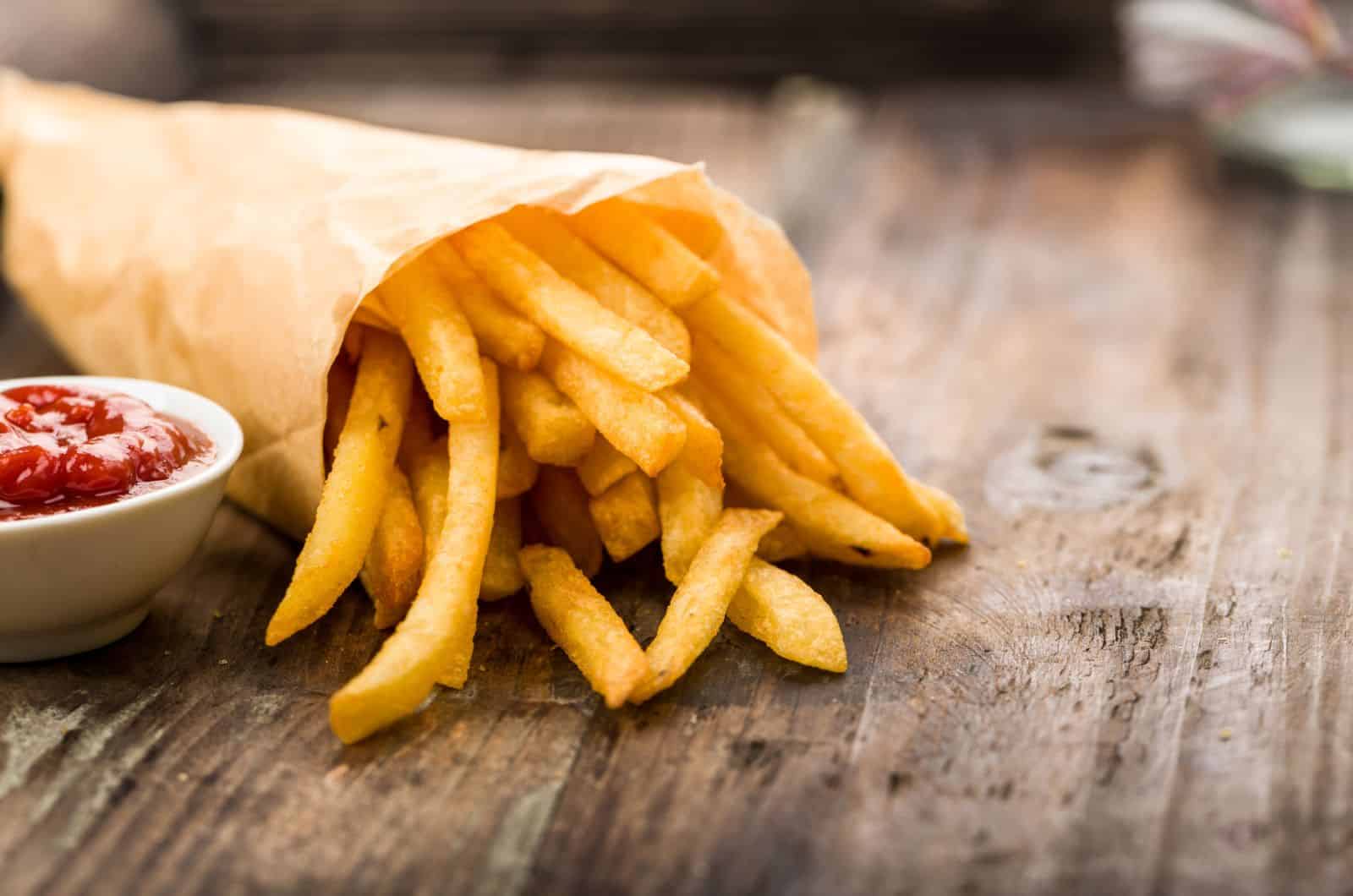 fries on table