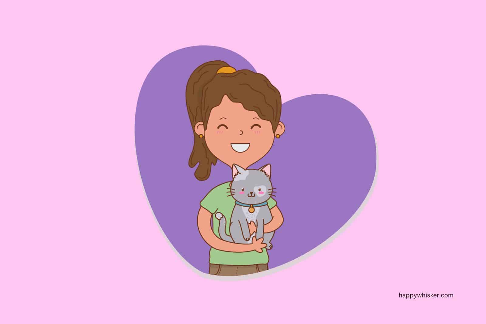 illustration of woman and cat