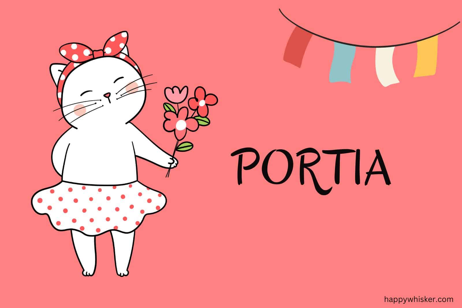 portia name and cat illustration