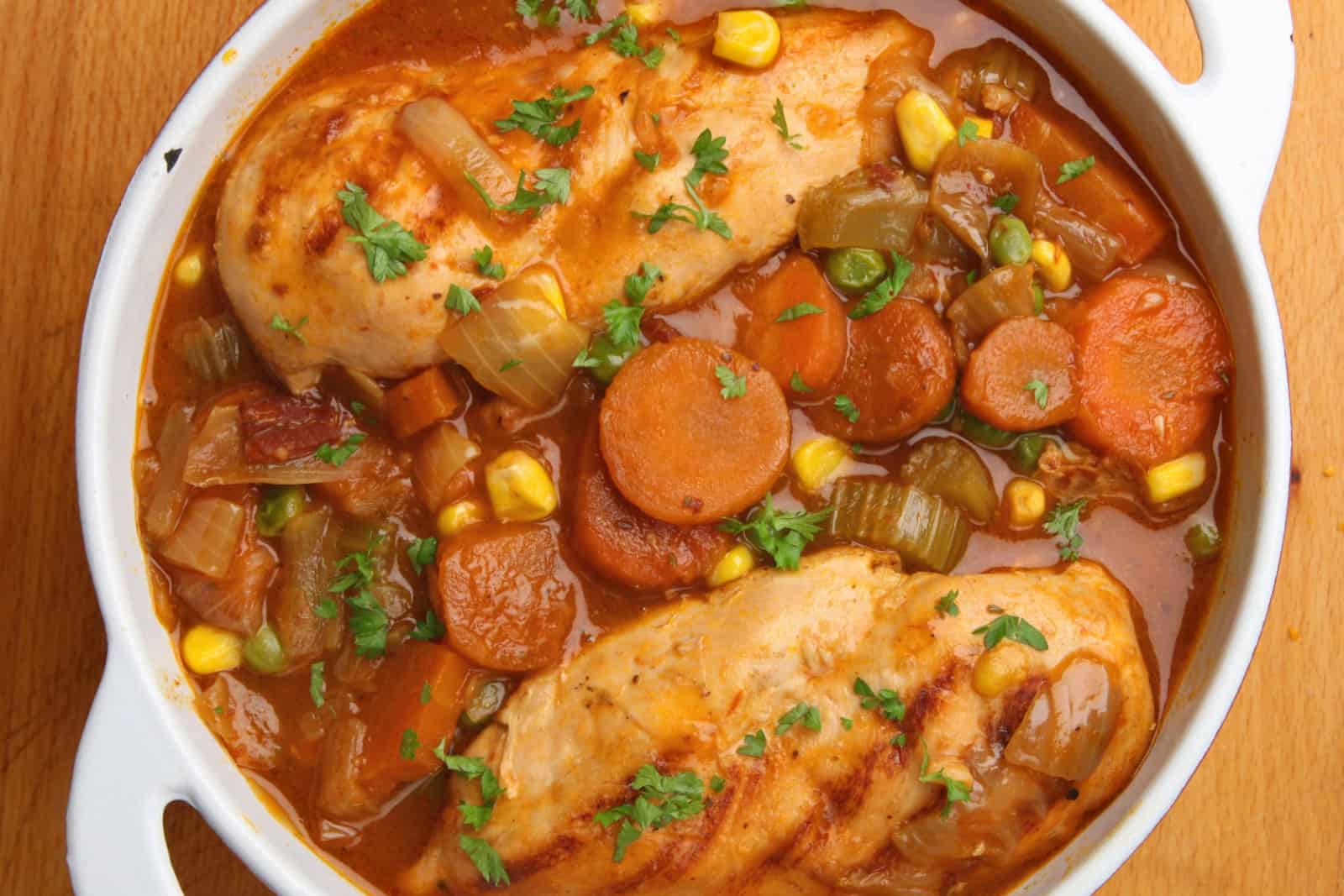 slowcooked chicken with carrots