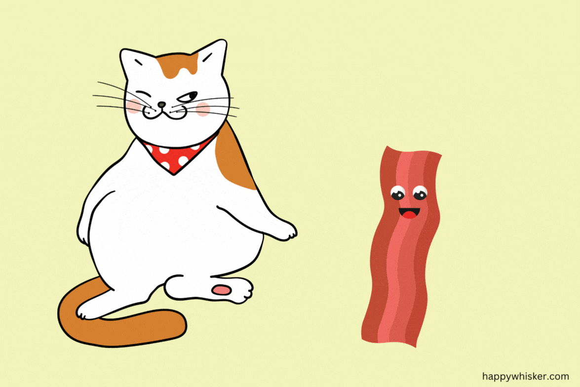 the cat winks at the bacon