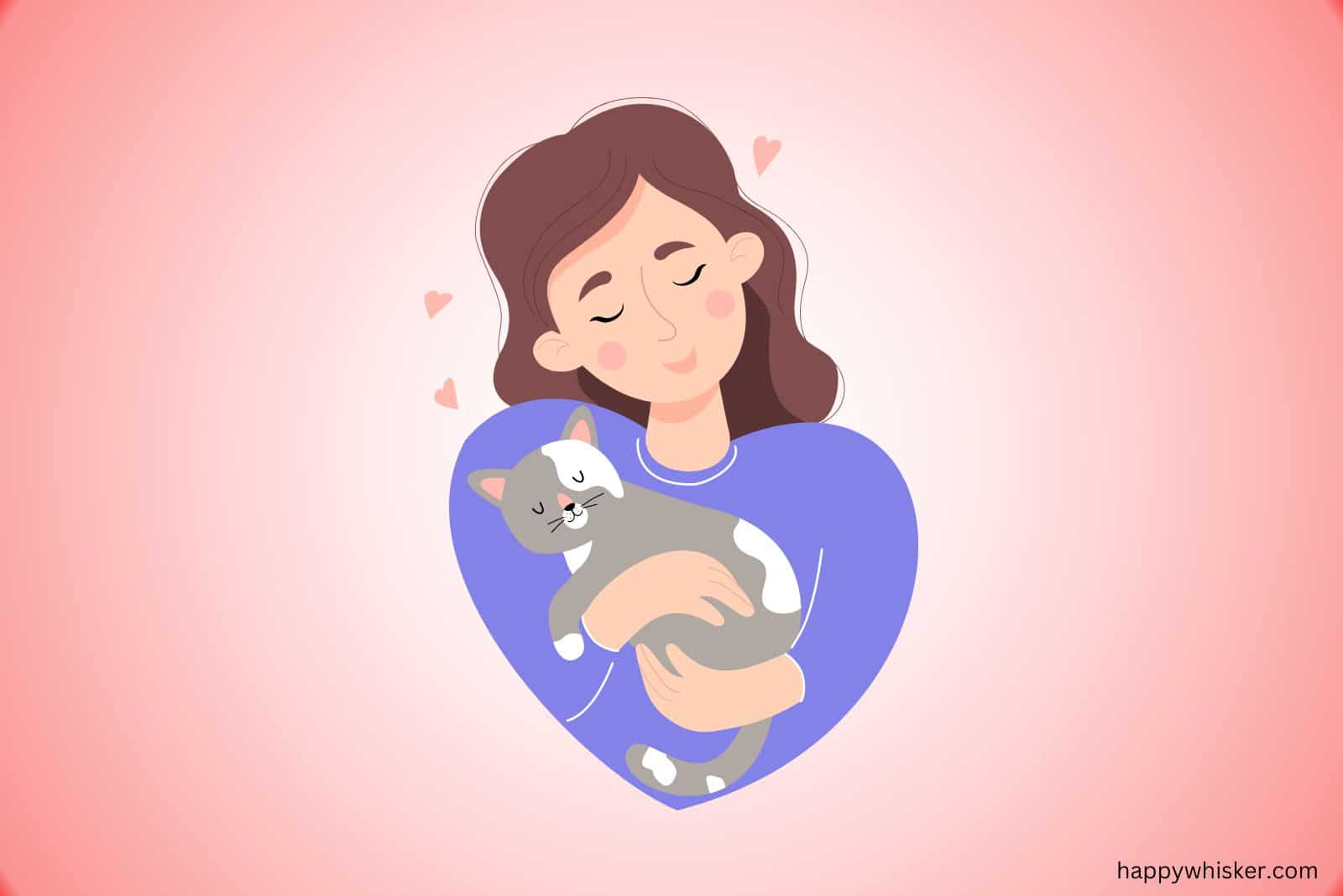woman holding a cute cat