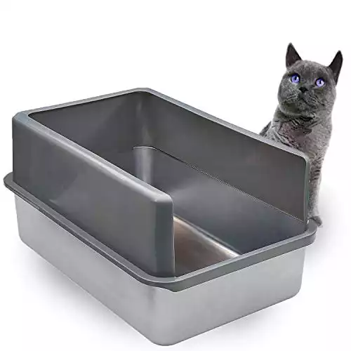 Iprimio Ultimate Pick Of Stainless Steel Cat Litter Box (XL Size)