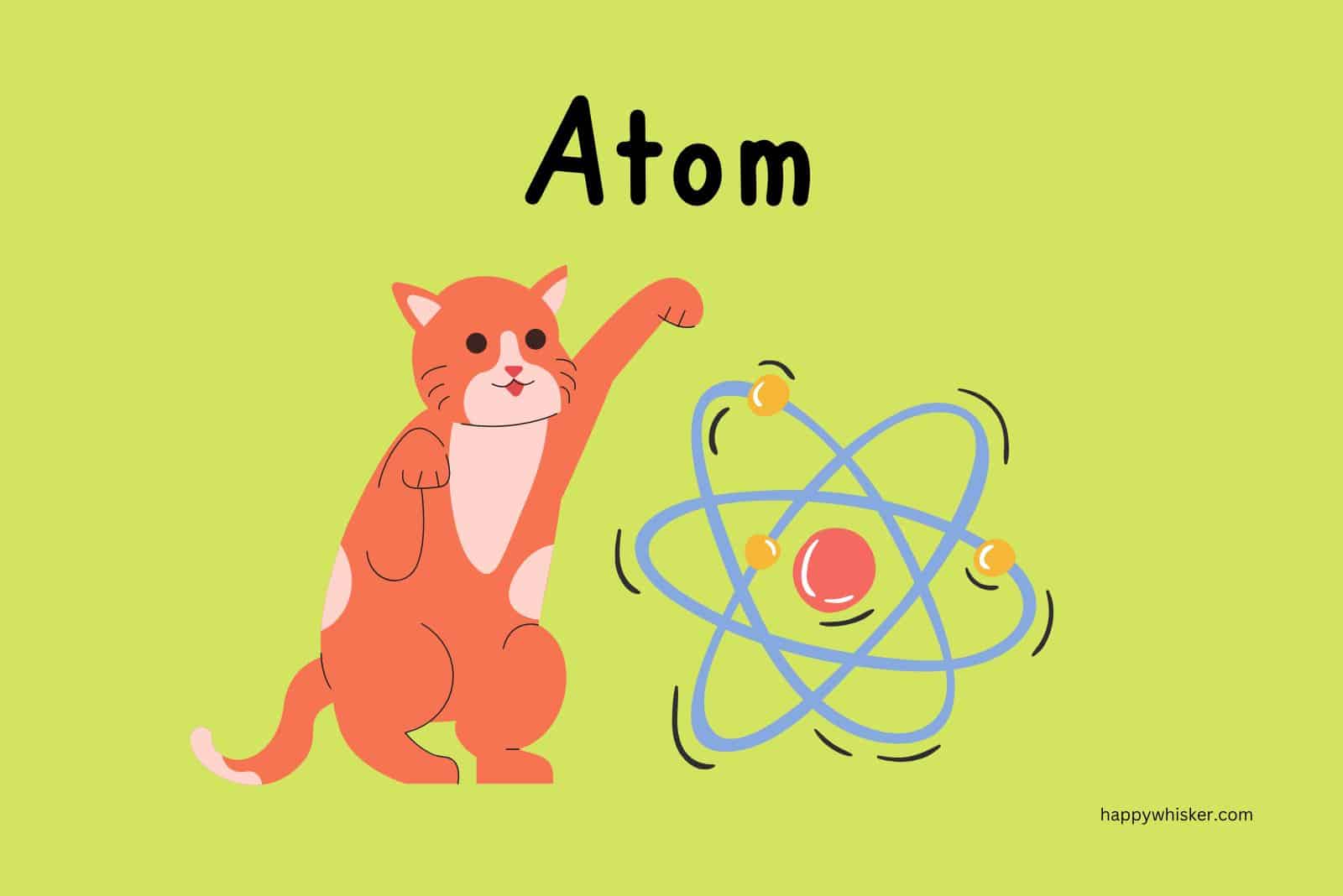 illustration of cat with atom
