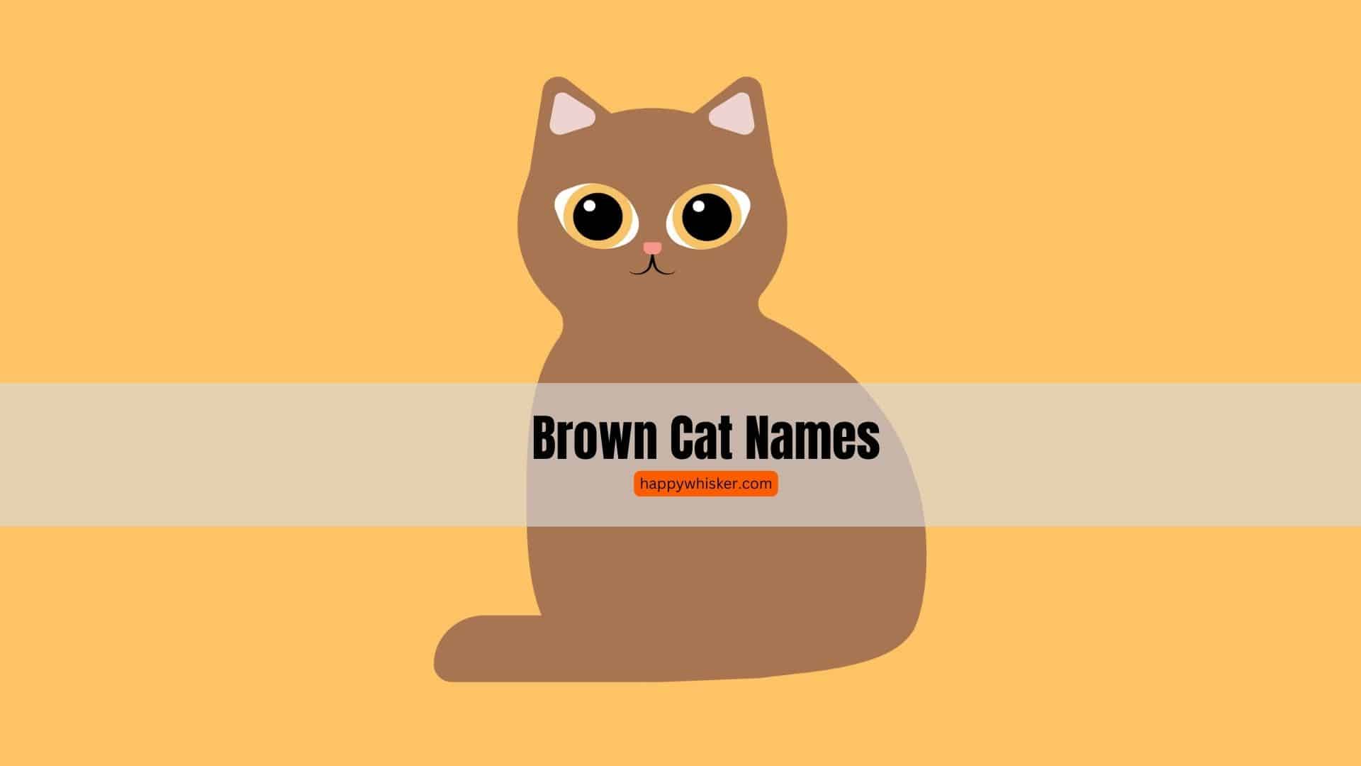illustration of a brown cat with brown cat name
