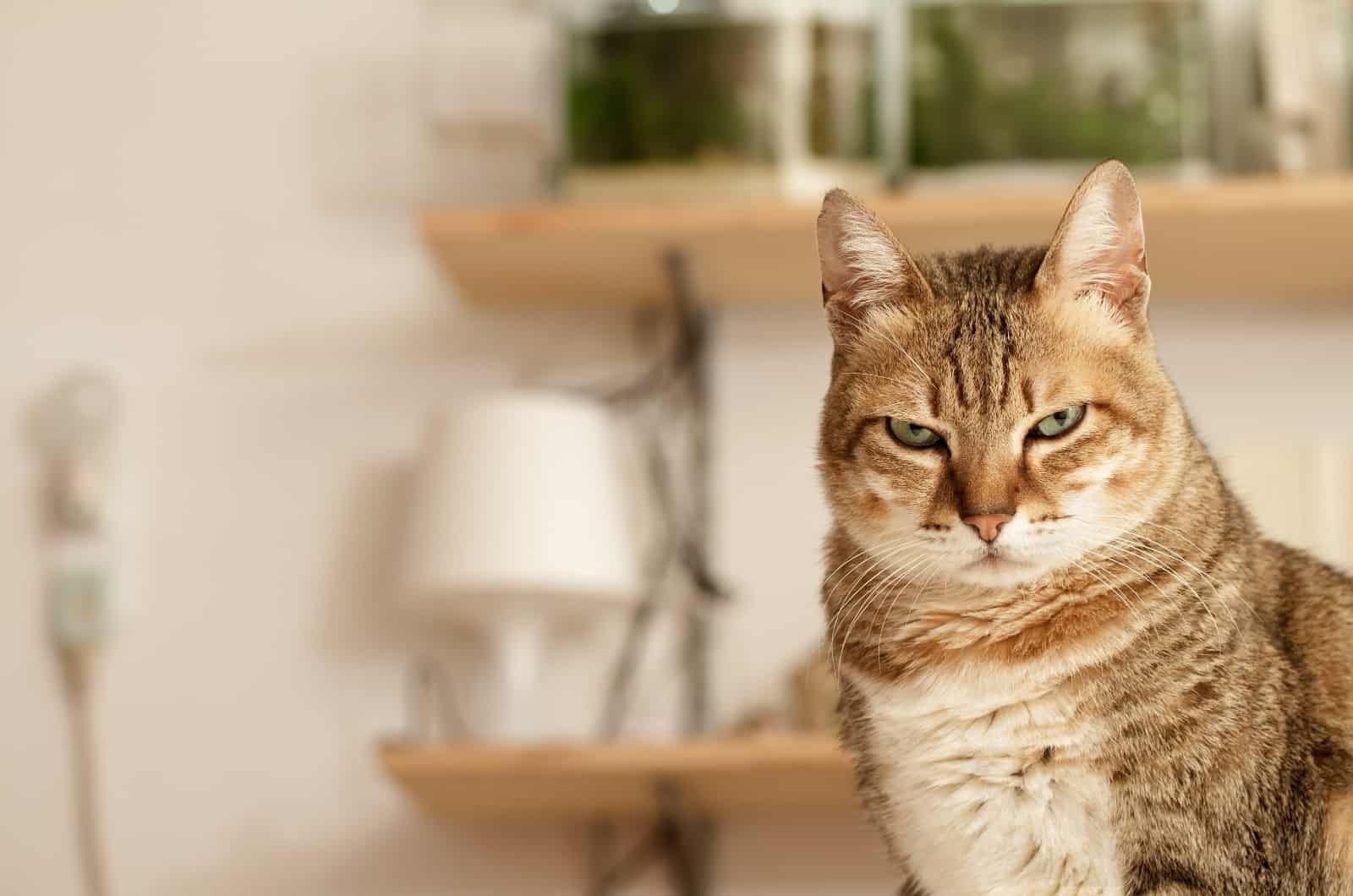 angry cat looking at camera