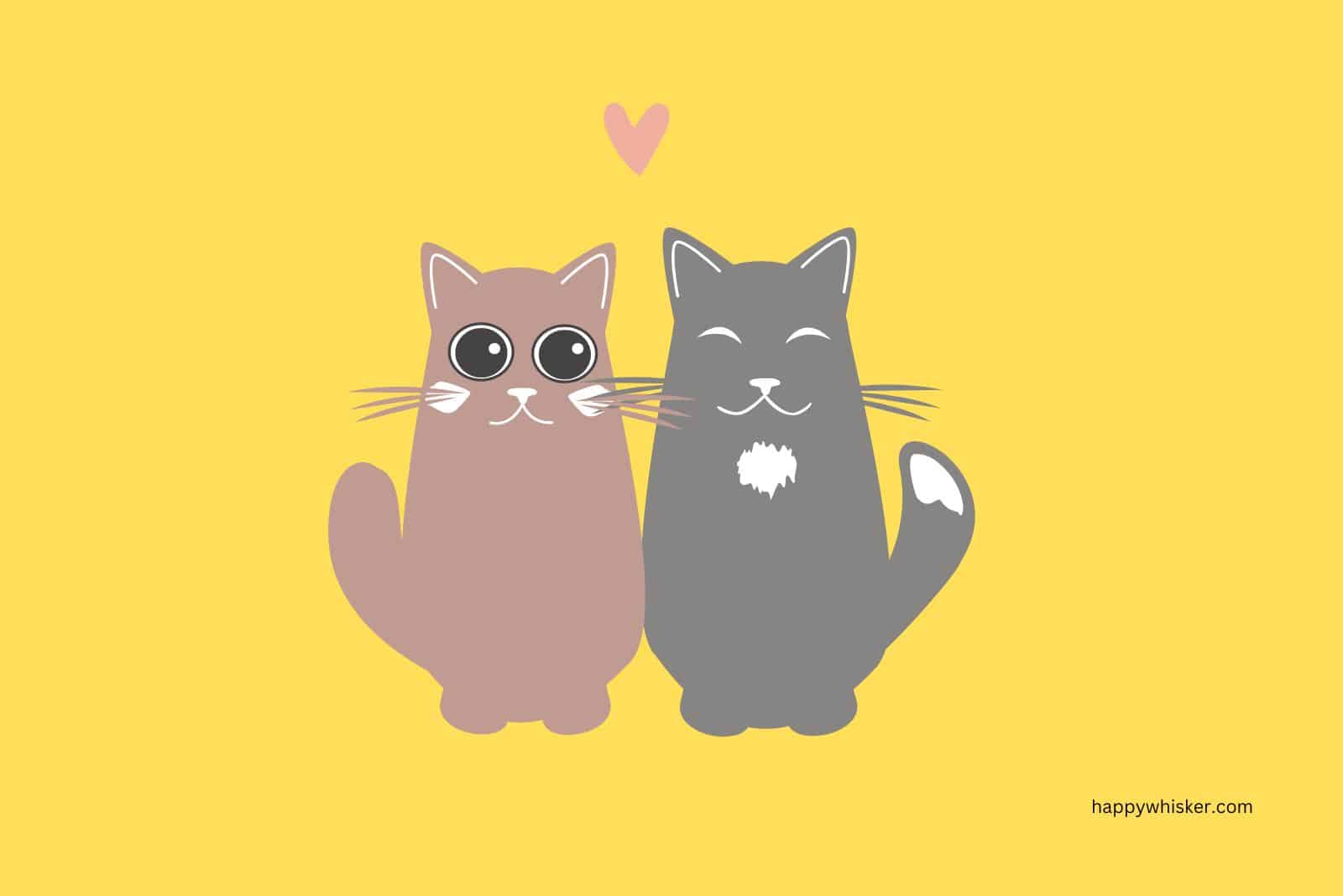 illustration of two cats in love