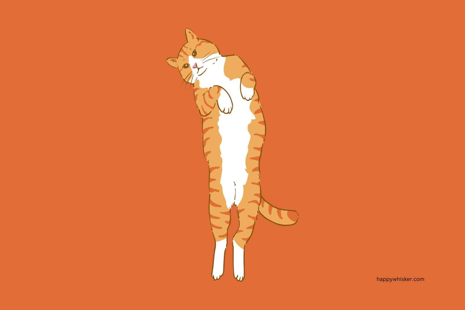 illustration of cat standing on two legs