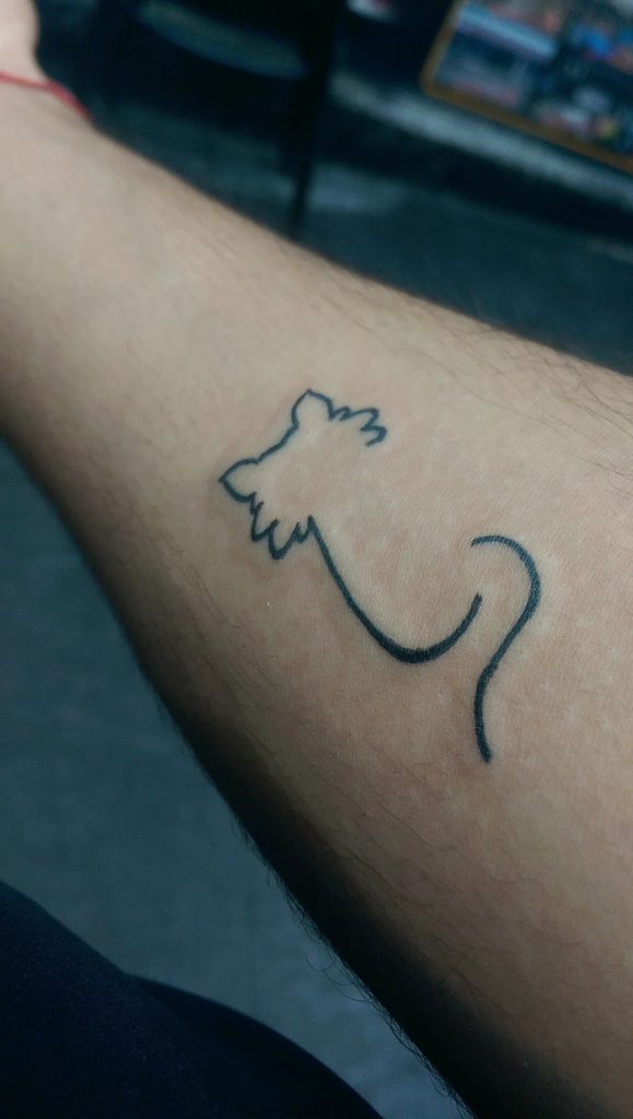 Minimalist Kitty tattoo