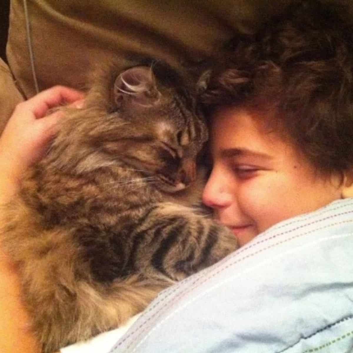 cat with boy