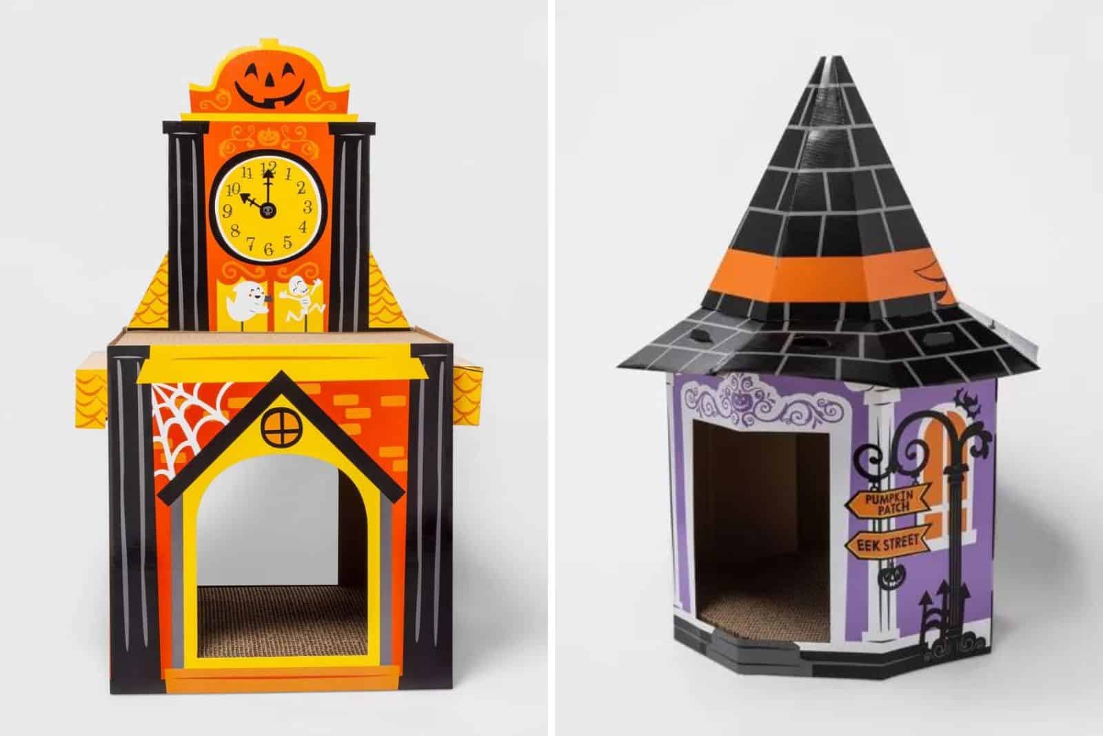 two mini haunted houses