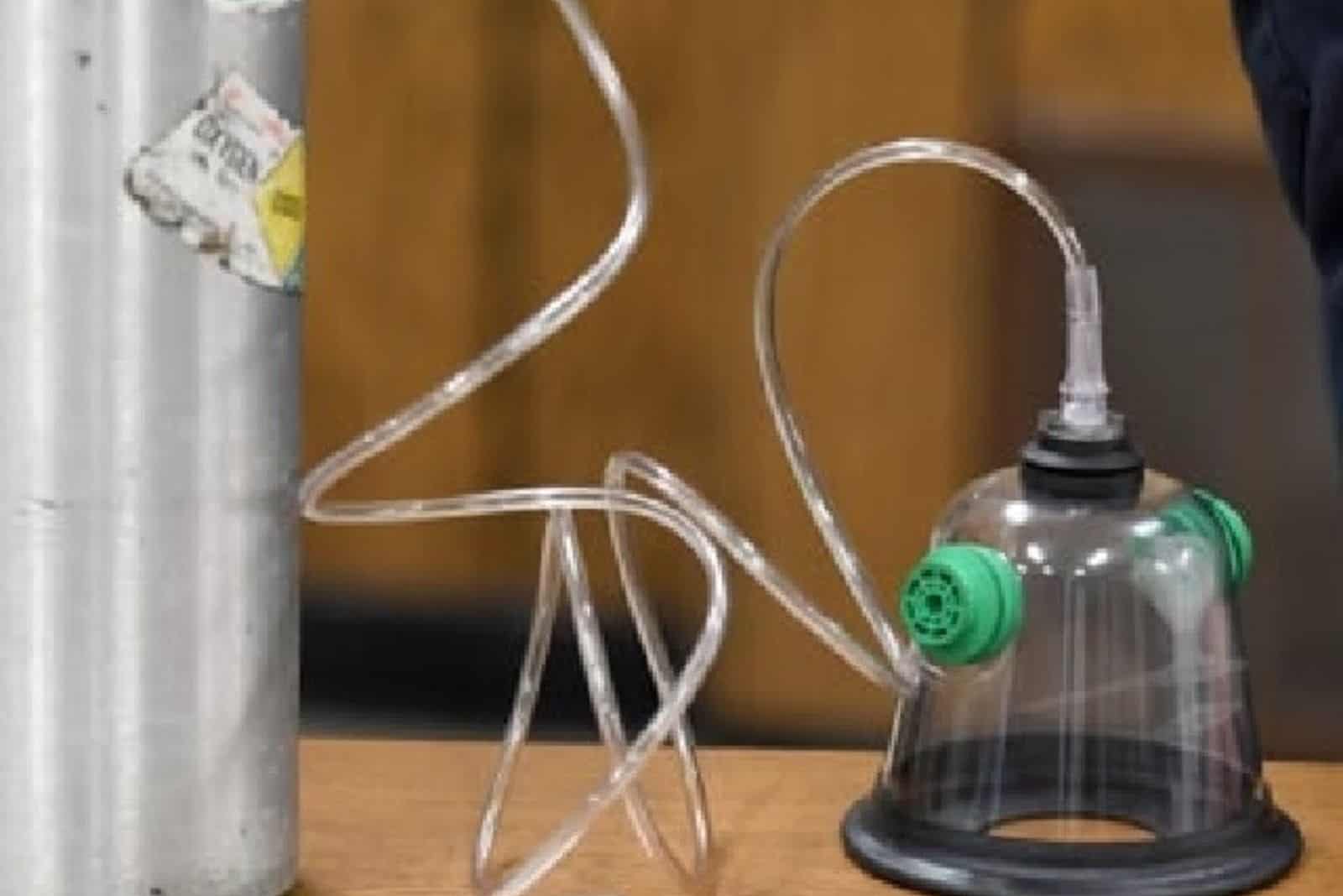 an oxygen mask on the table