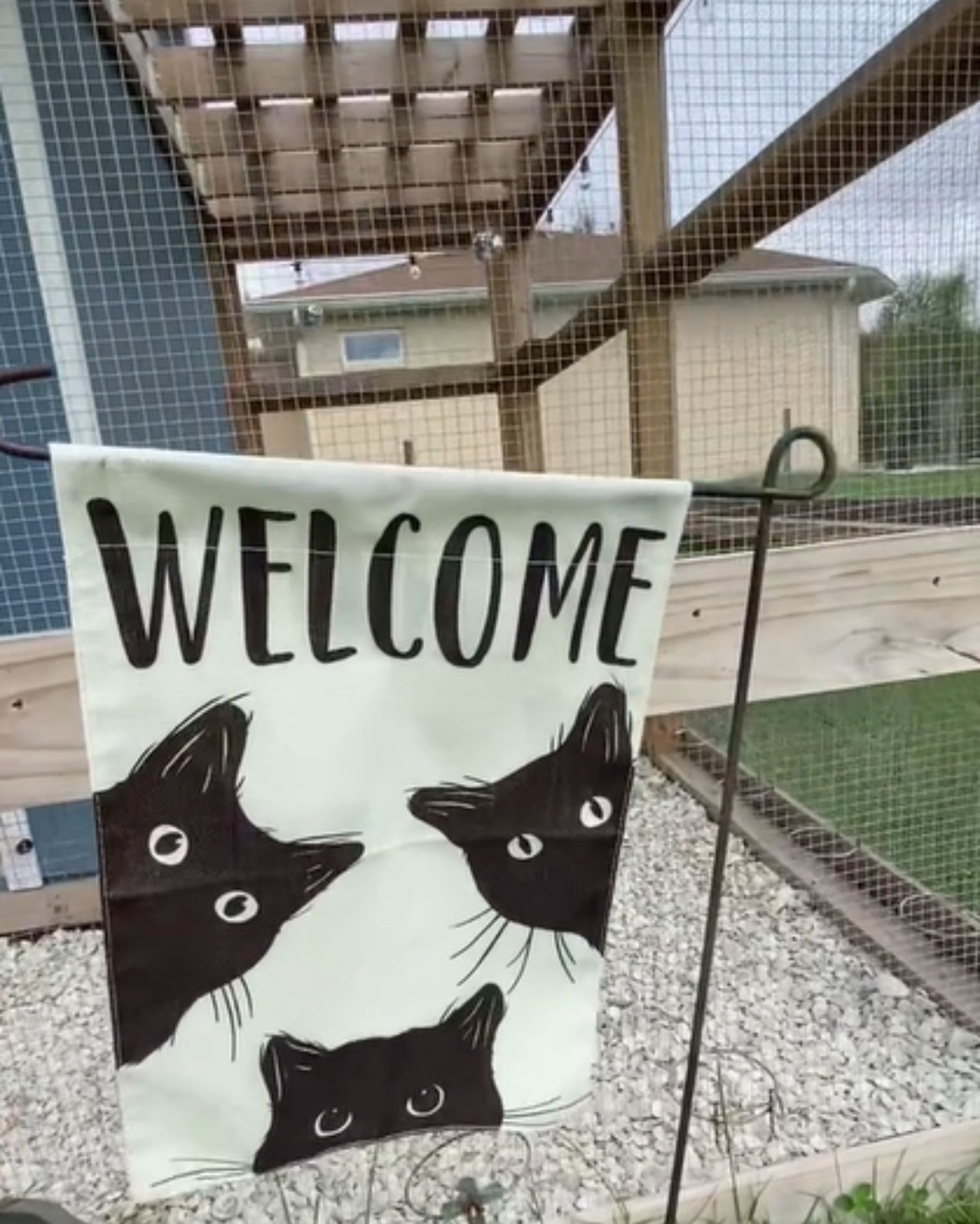 cats welcome sign