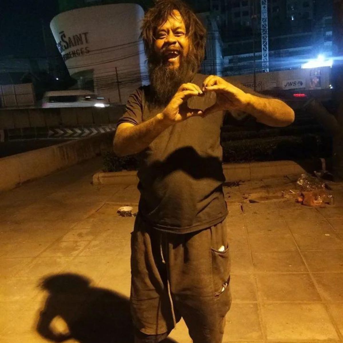 homeless man standing