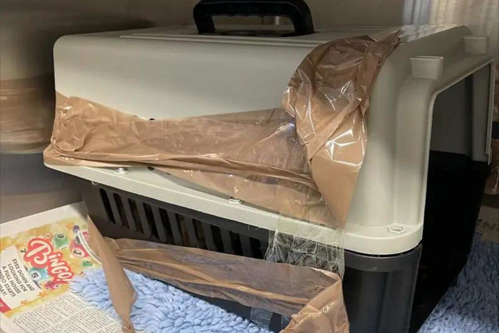 broken pet carrier