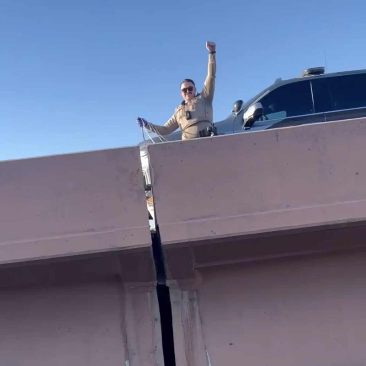 police officer on the highway