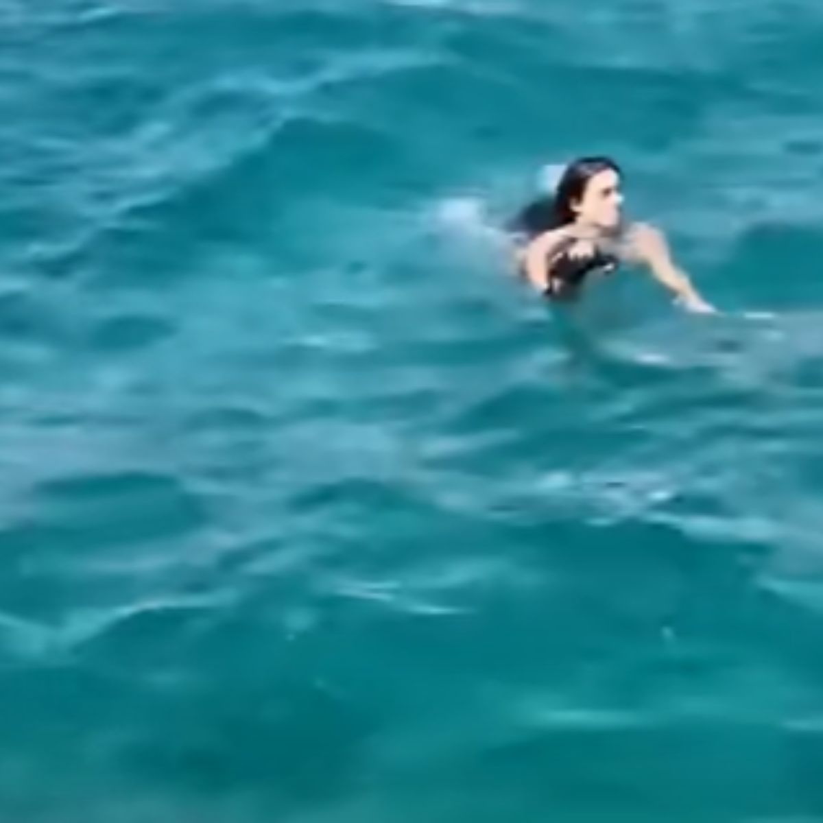 woman swimming in the sea