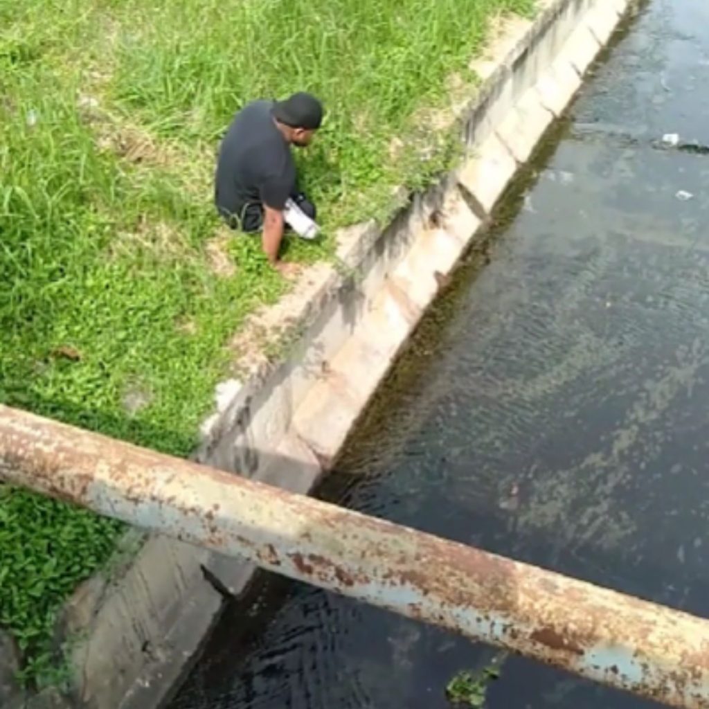 a disabled man by the river rescues a stray kitten