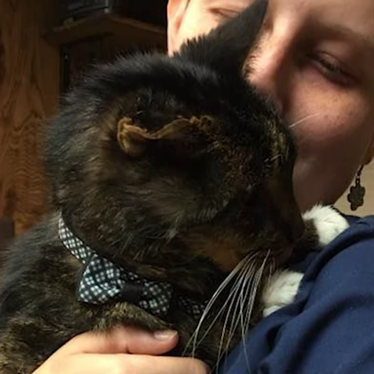 man kissing a sweet cat