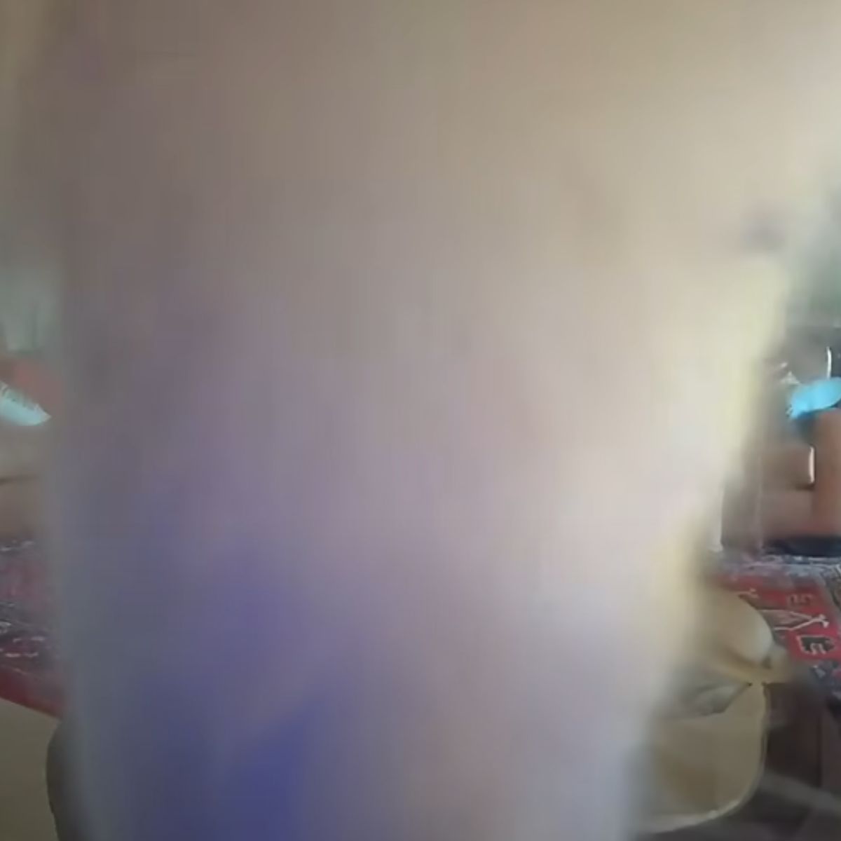 white cat blocking a camera