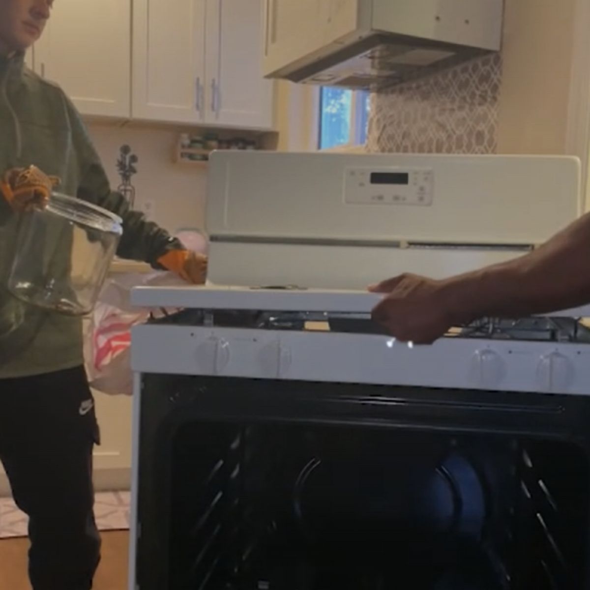 people and stove