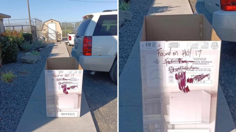 box on sidewalk