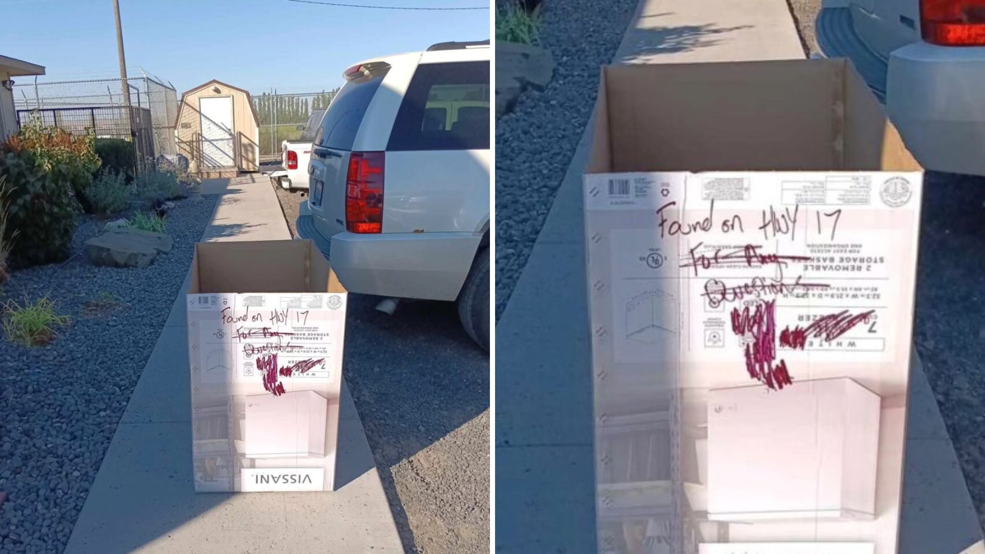 box on sidewalk