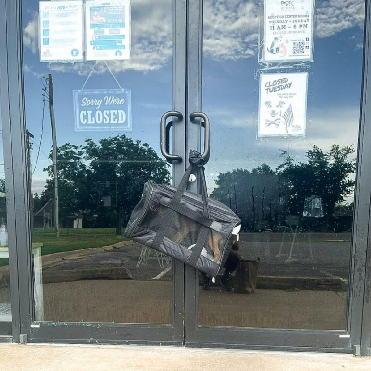bag on a door handle