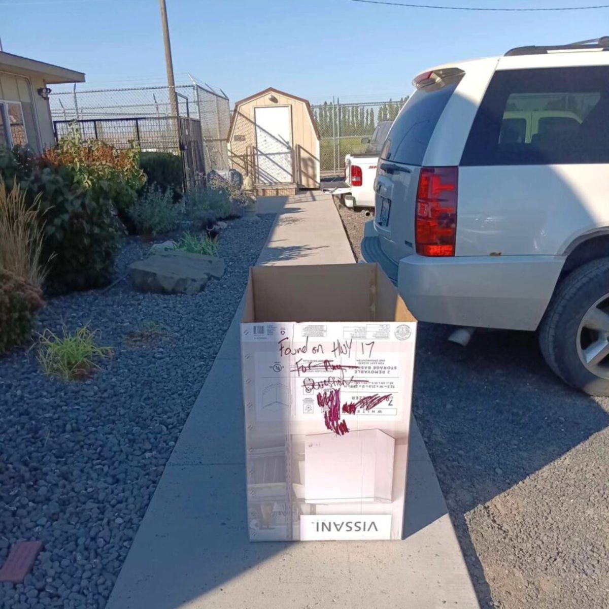 box on sidewalk