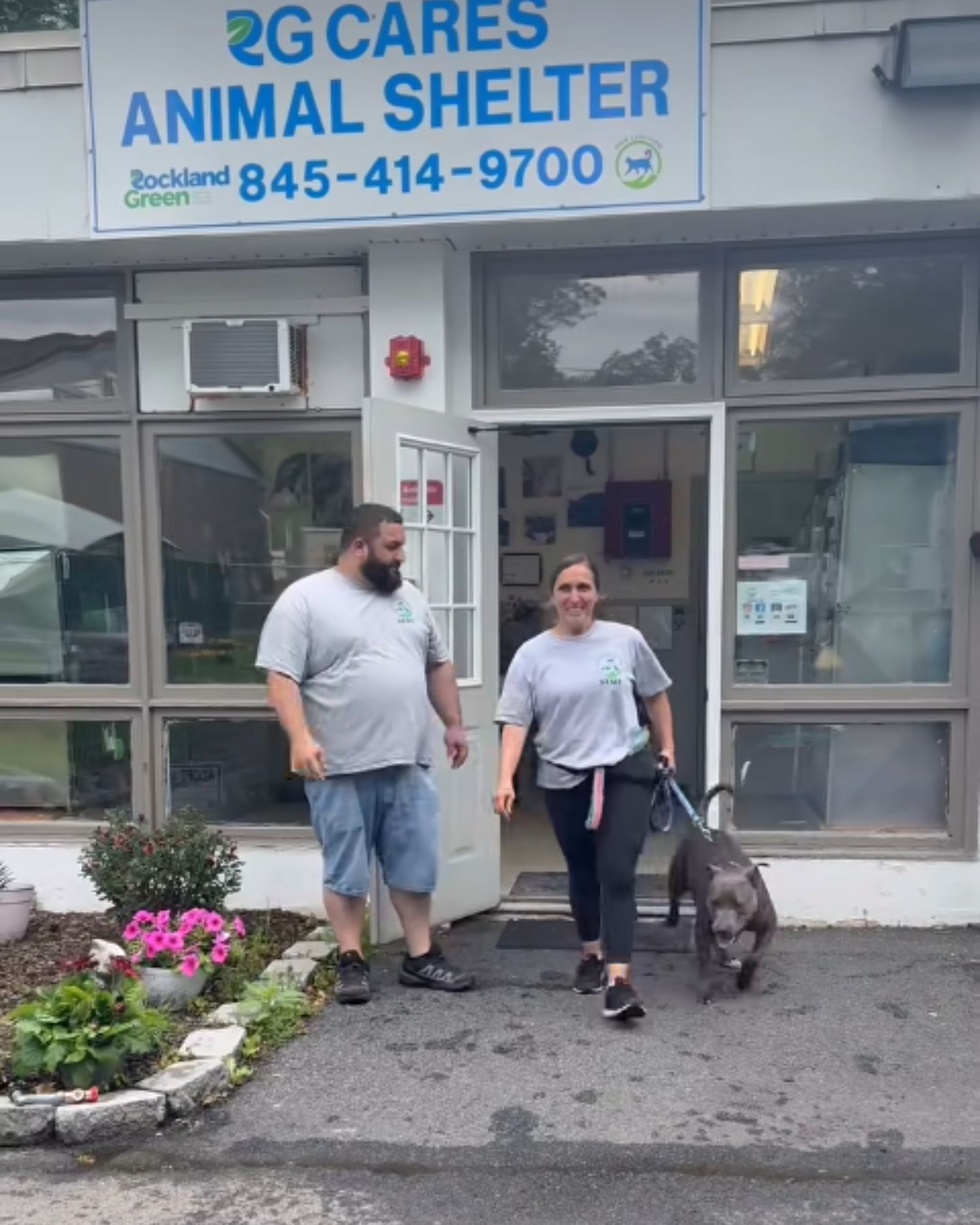 couple and dog