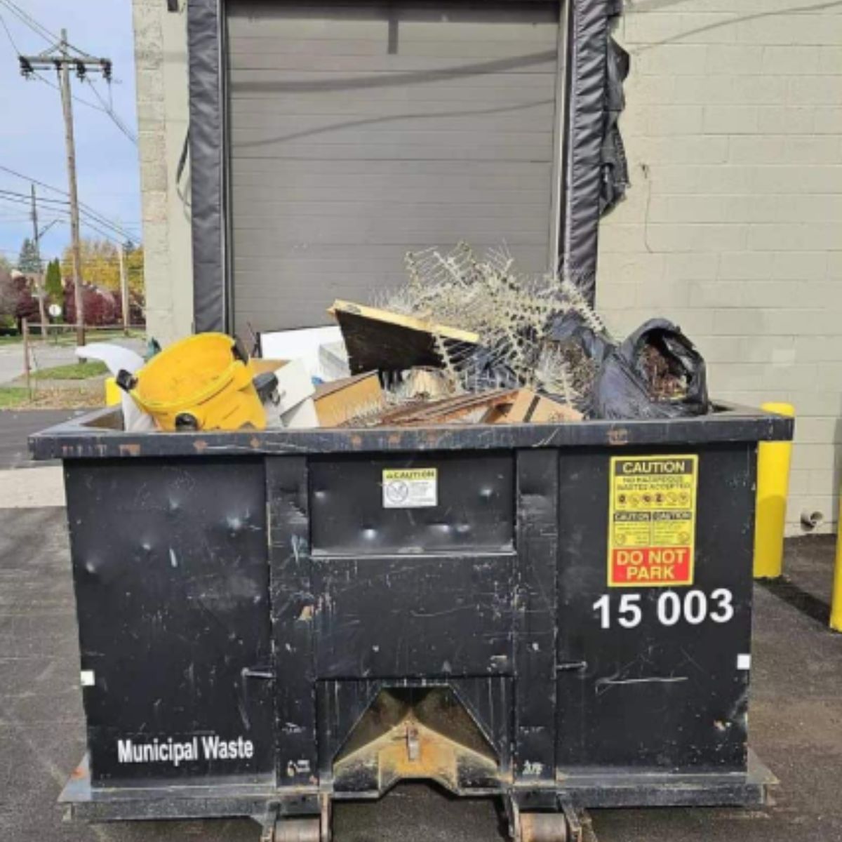 dumpster full of trash