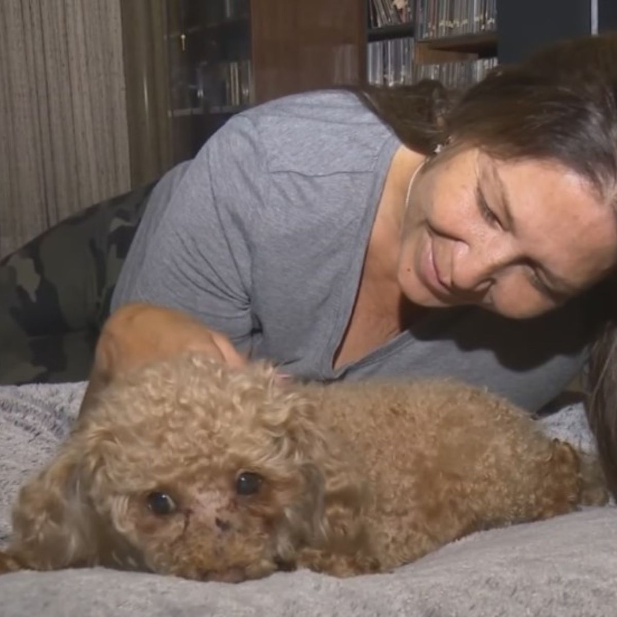 middle aged woman and dog