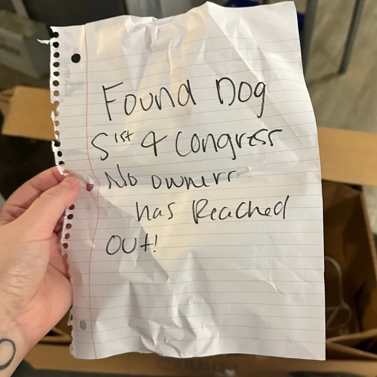 hand written note