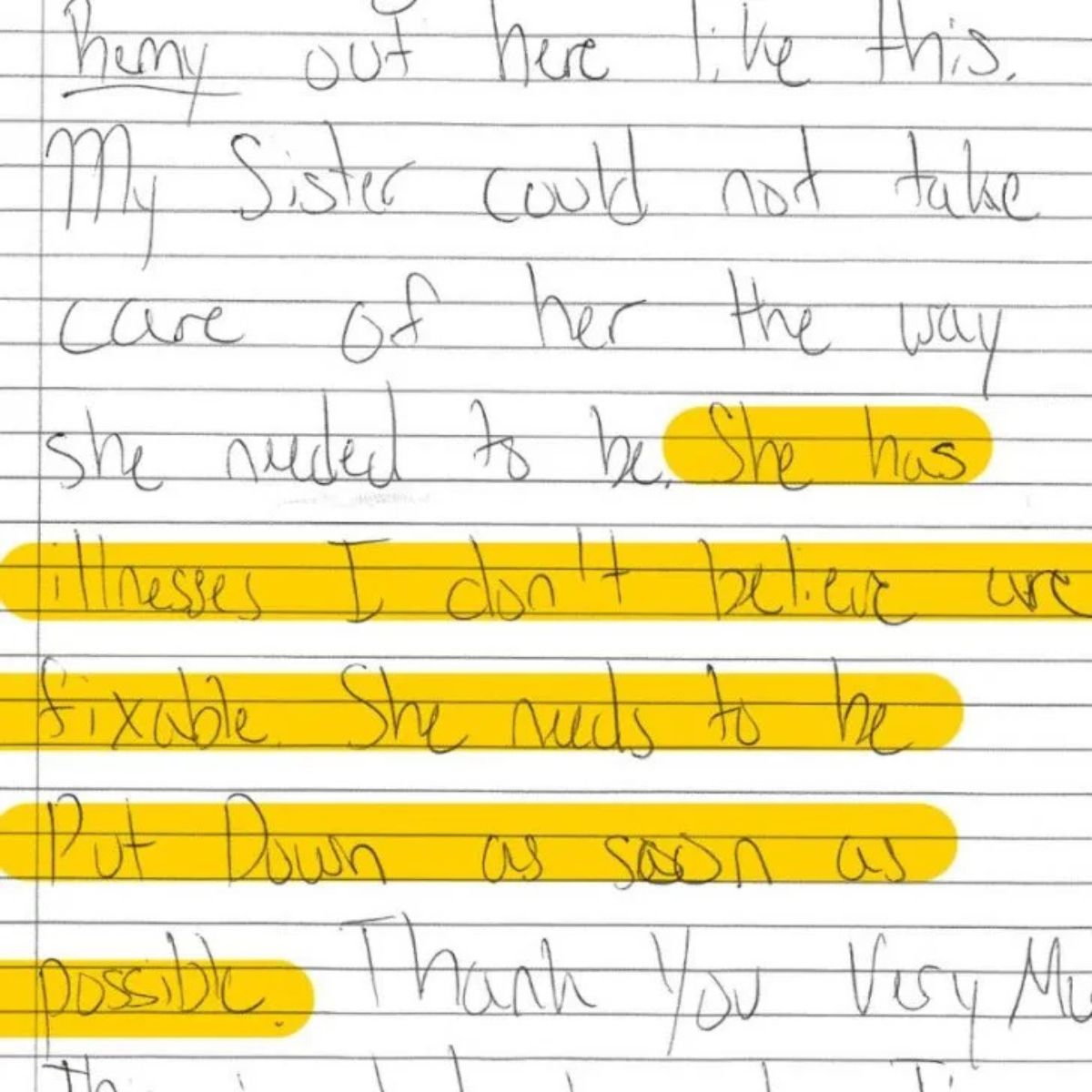 handwritten note