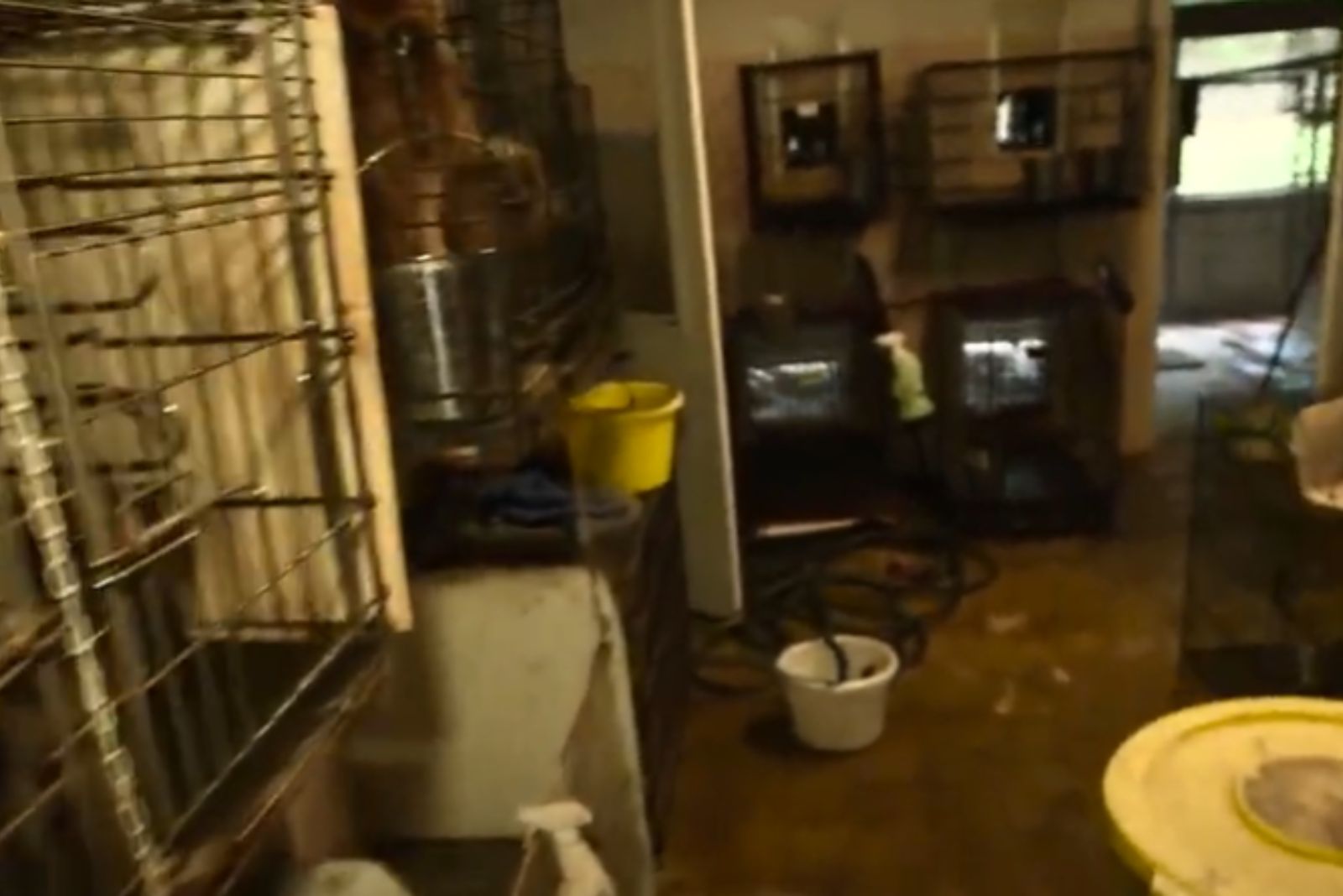 messy and dark basement