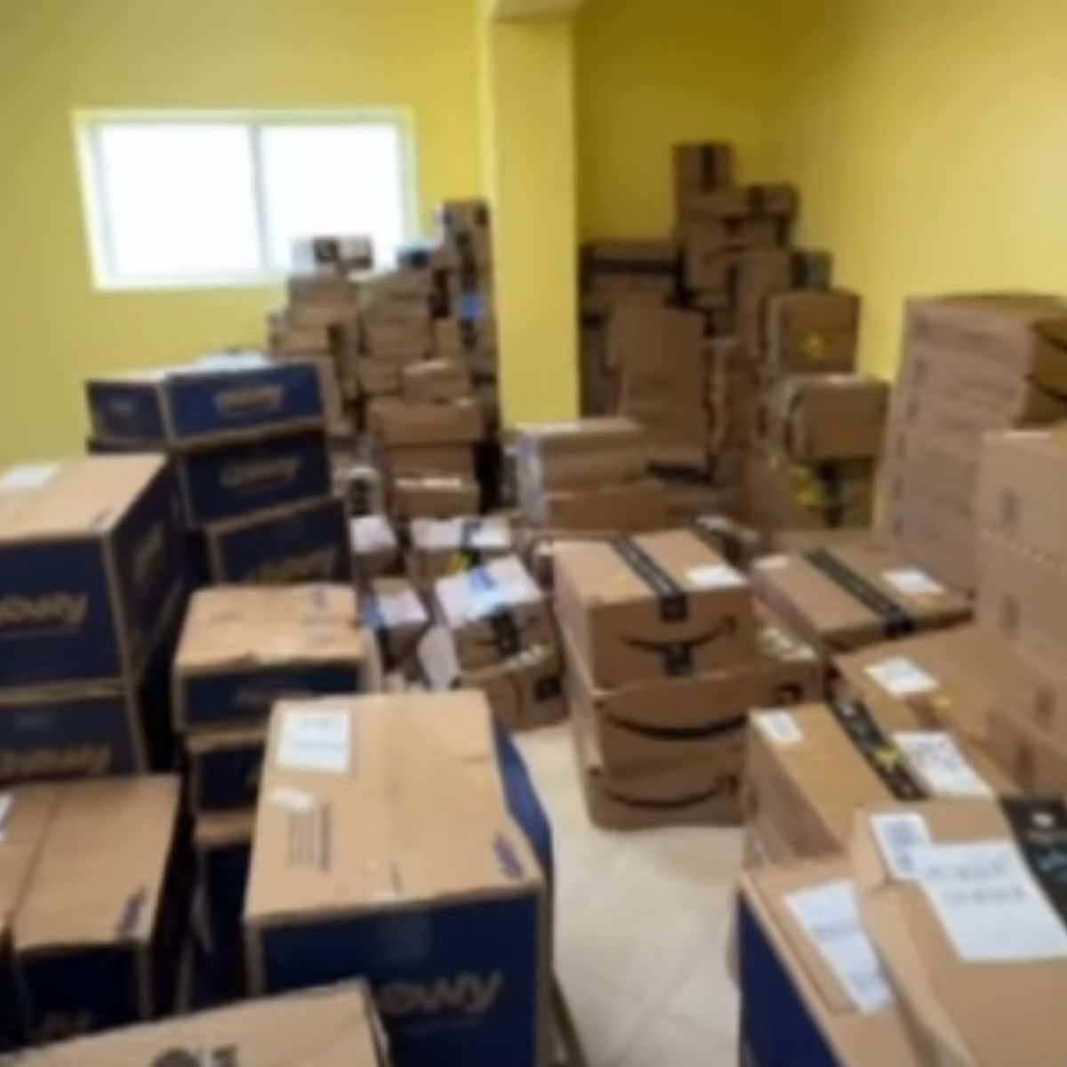 room full of boxes