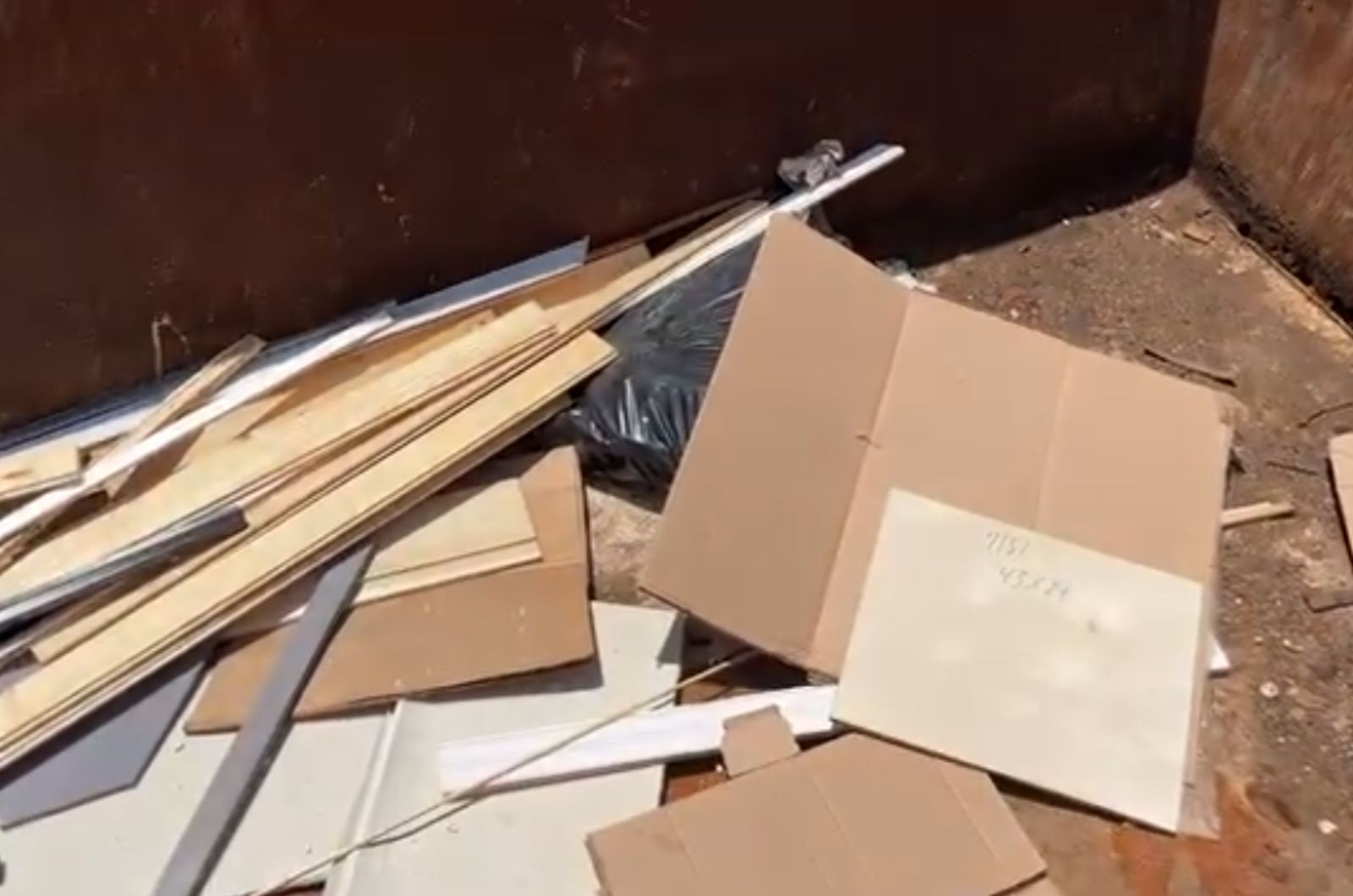 trash in dumpster