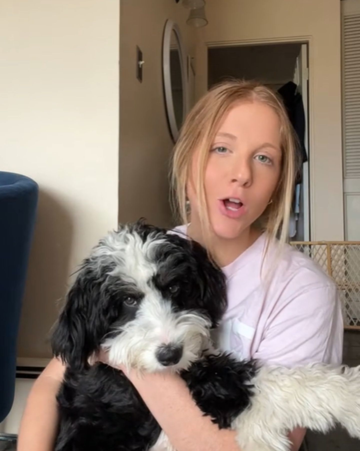 woman and a dog